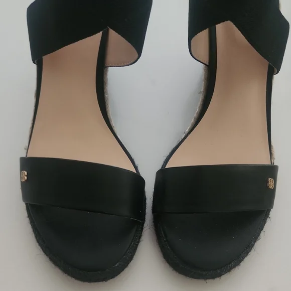 Black Wedge Sandals - Picture 2 of 5